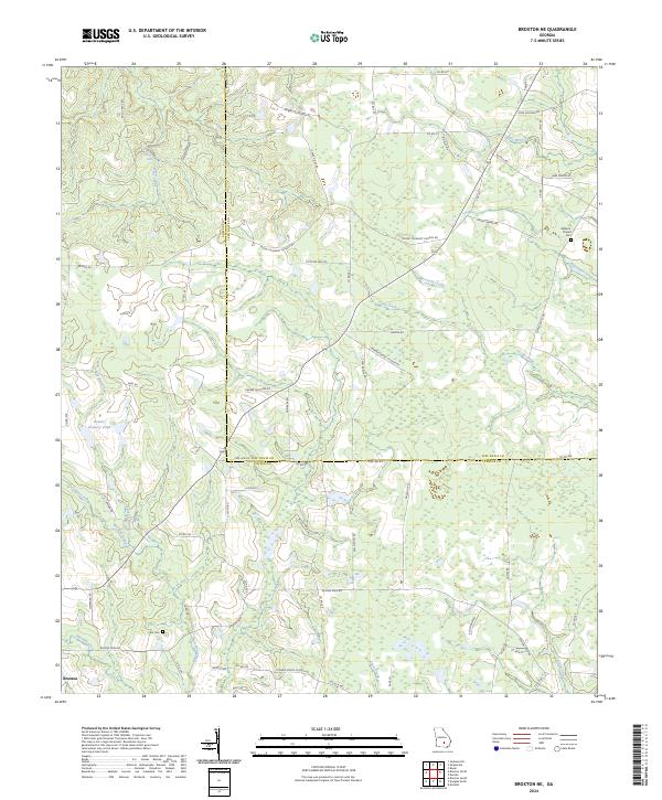 US Topo 7.5-minute map for Broxton NE GA