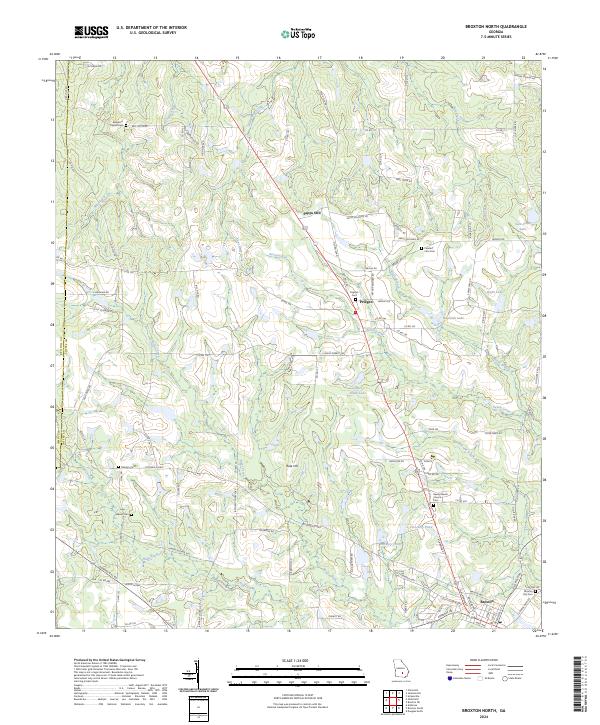 US Topo 7.5-minute map for Broxton North GA