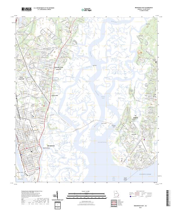 US Topo 7.5-minute map for Brunswick East GA