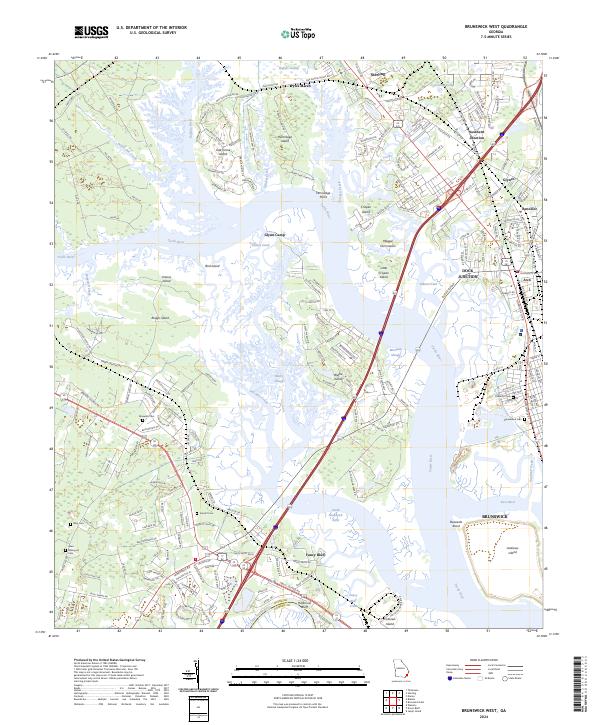 US Topo 7.5-minute map for Brunswick West GA