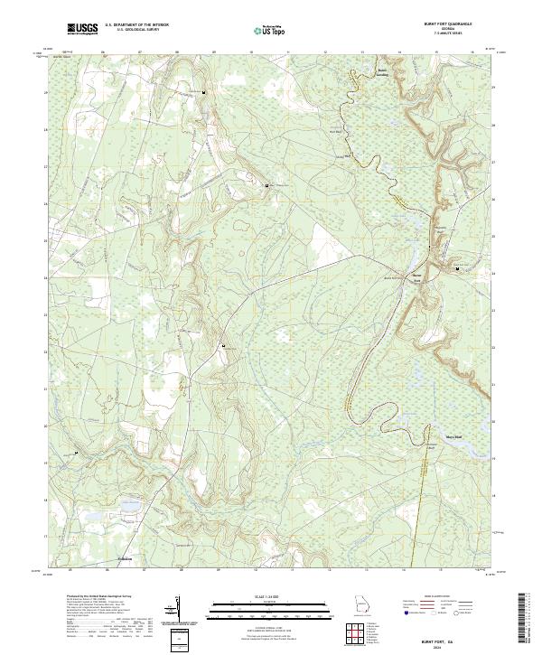 US Topo 7.5-minute map for Burnt Fort GA