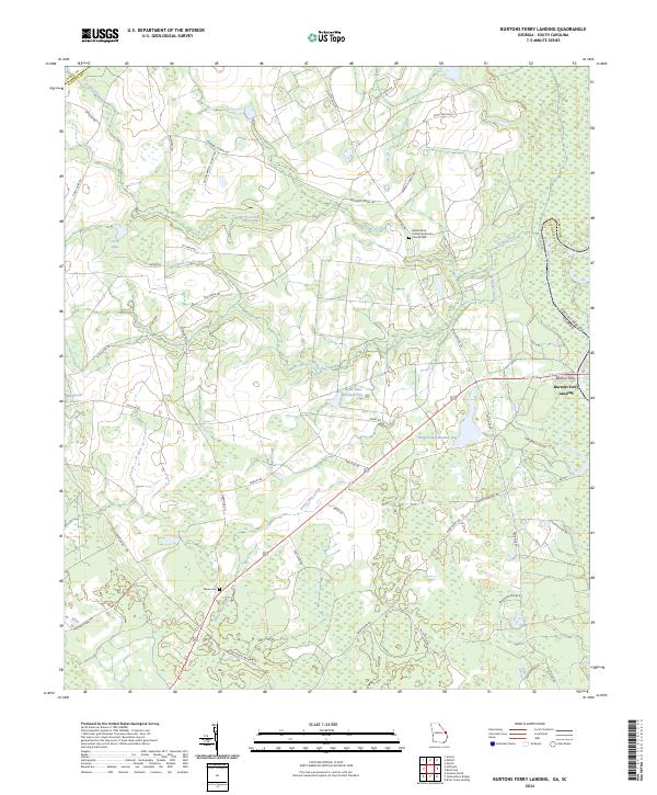 US Topo 7.5-minute map for Burtons Ferry Landing GASC