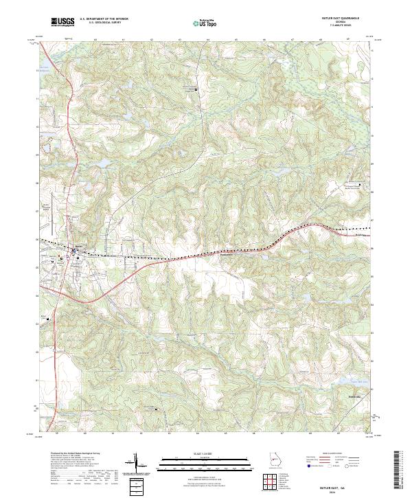 US Topo 7.5-minute map for Butler East GA