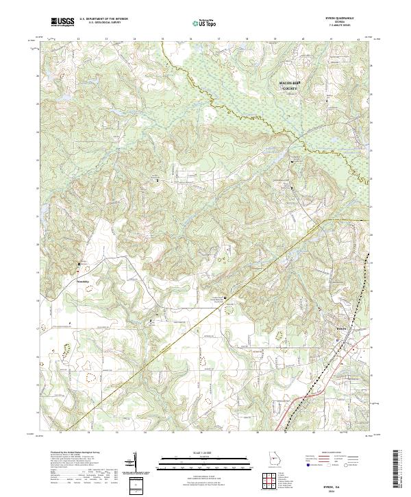 US Topo 7.5-minute map for Byron GA