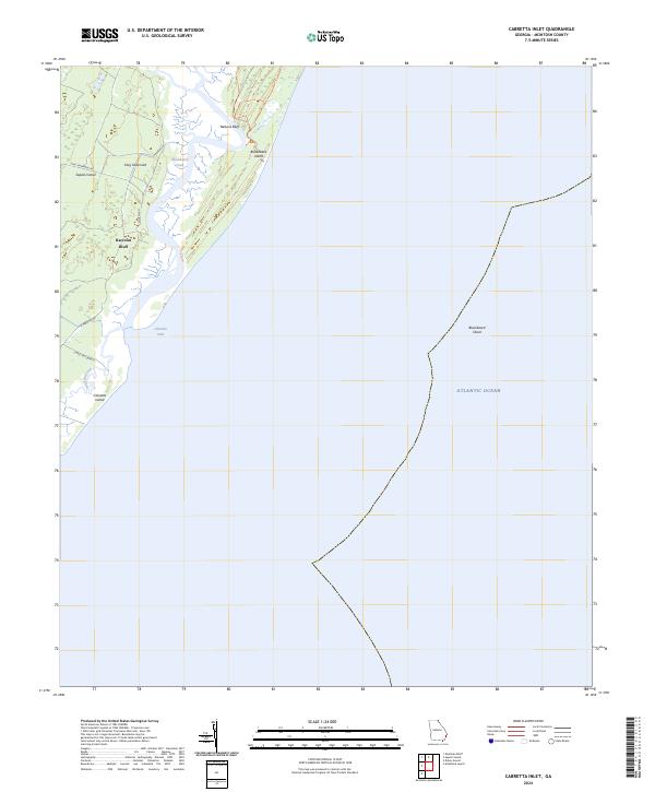 US Topo 7.5-minute map for Cabretta Inlet GA