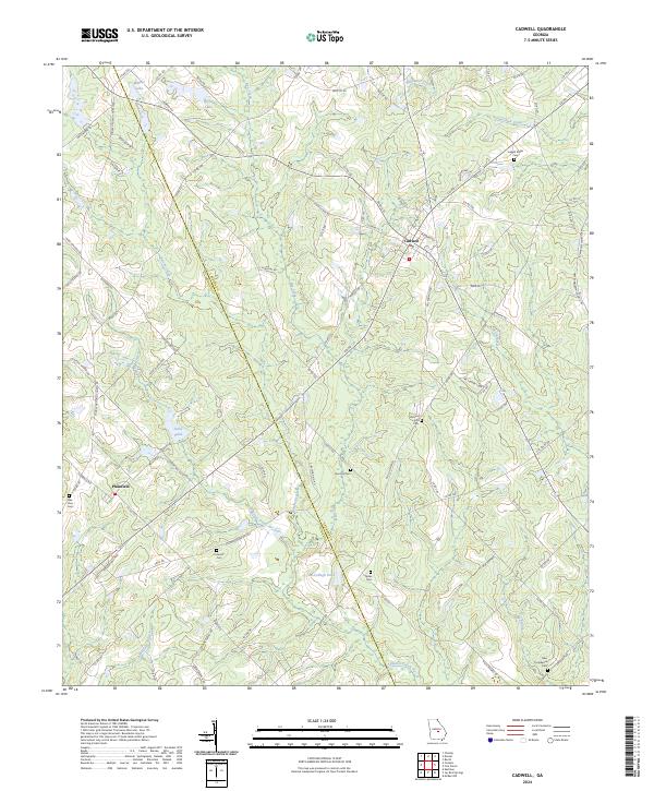 US Topo 7.5-minute map for Cadwell GA