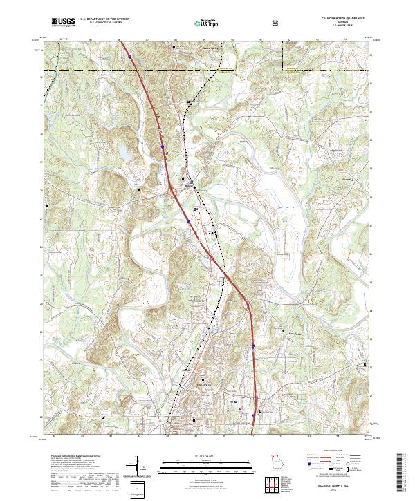 US Topo 7.5-minute map for Calhoun North GA