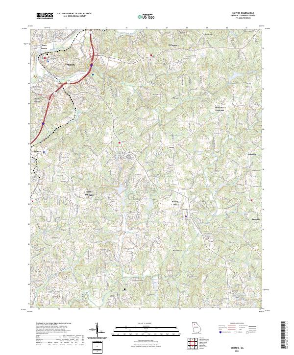 US Topo 7.5-minute map for Canton GA