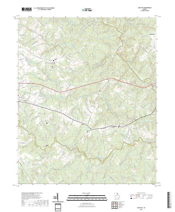 US Topo 7.5-minute map for Carlton GA