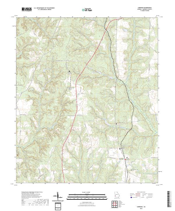 US Topo 7.5-minute map for Carnegie GA