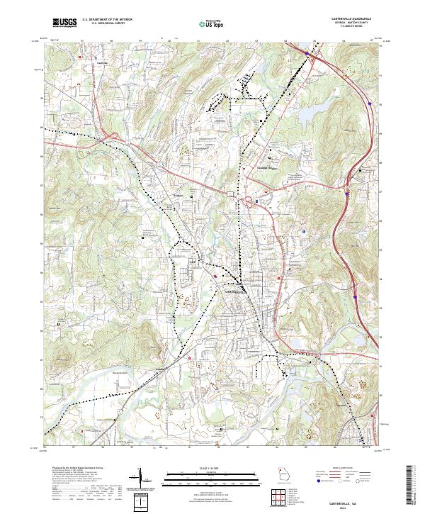 US Topo 7.5-minute map for Cartersville GA