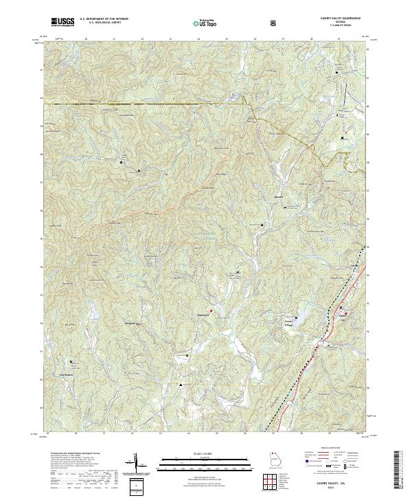 US Topo 7.5-minute map for Cashes Valley GA