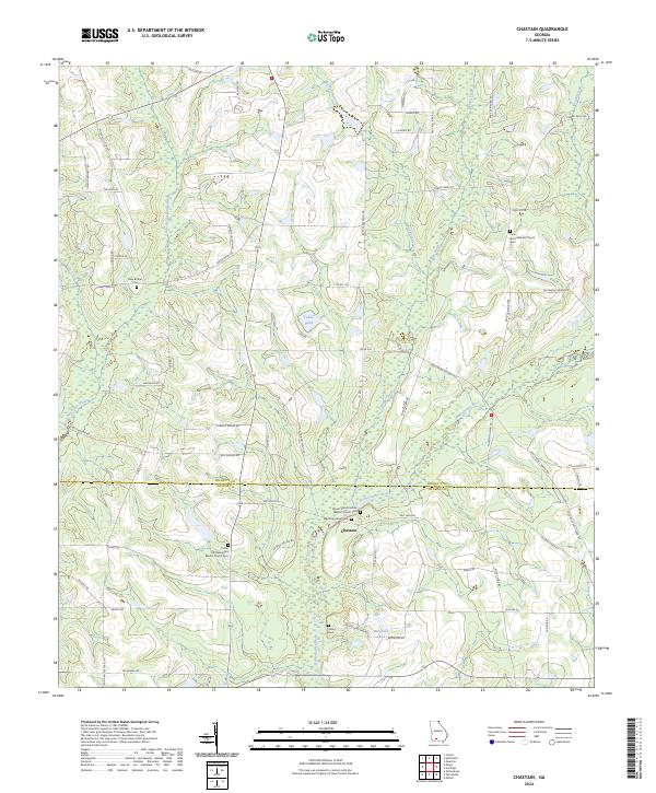 US Topo 7.5-minute map for Chastain GA