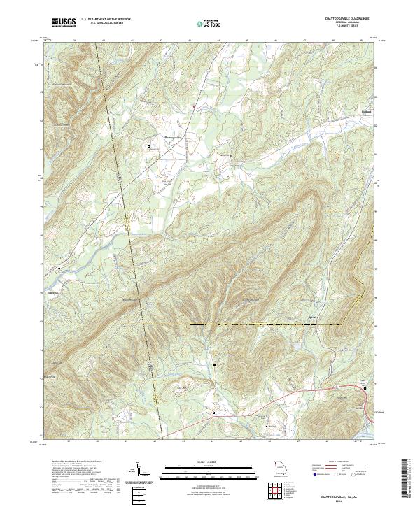 US Topo 7.5-minute map for Chattoogaville GAAL