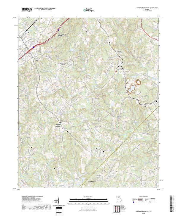 US Topo 7.5-minute map for Chestnut Mountain GA