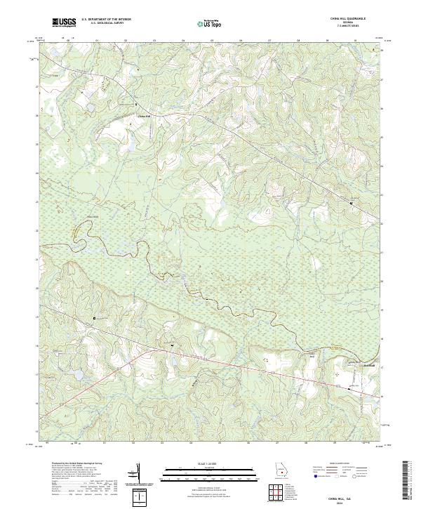 US Topo 7.5-minute map for China Hill GA