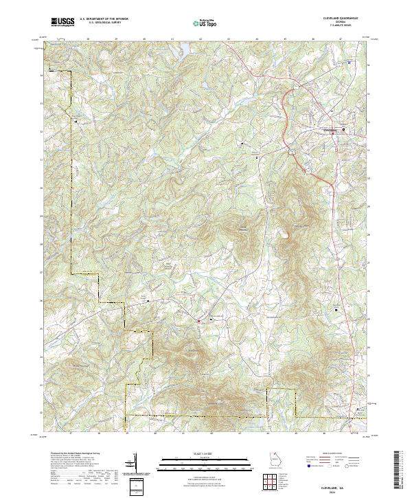 US Topo 7.5-minute map for Cleveland GA