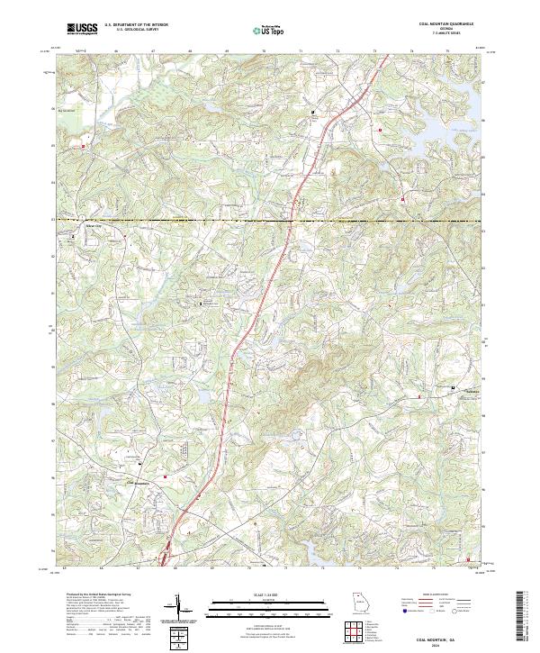 US Topo 7.5-minute map for Coal Mountain GA