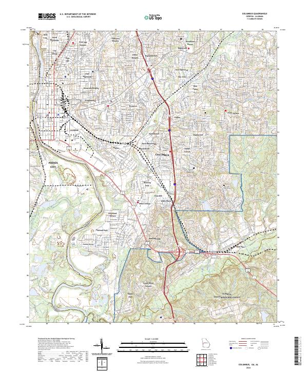 US Topo 7.5-minute map for Columbus GAAL