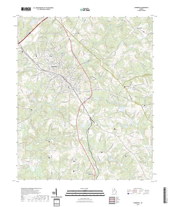 US Topo 7.5-minute map for Commerce GA