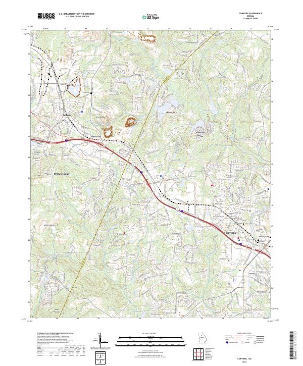 US Topo 7.5-minute map for Conyers GA