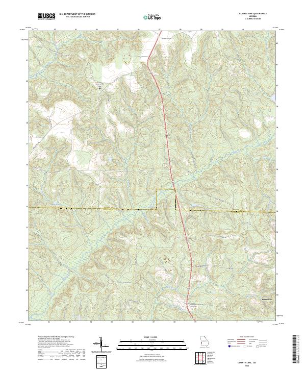 US Topo 7.5-minute map for County Line GA