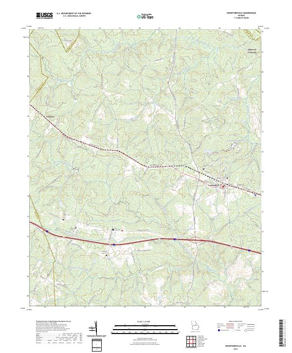 US Topo 7.5-minute map for Crawfordville GA