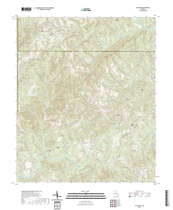 US Topo 7.5-minute map for Culloden GA