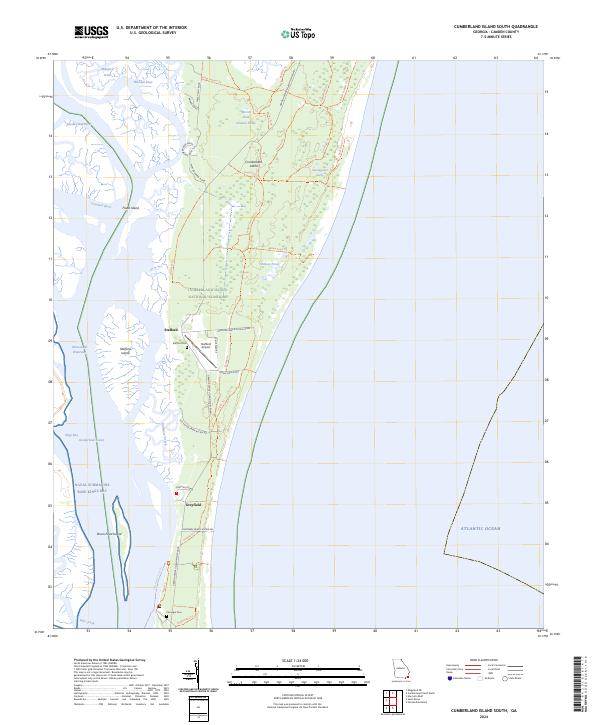 US Topo 7.5-minute map for Cumberland Island South GA