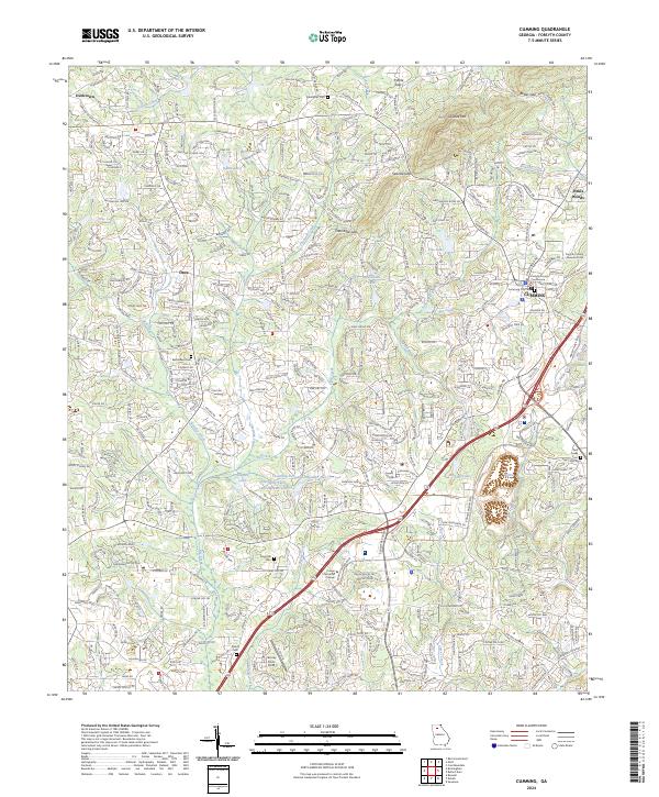 US Topo 7.5-minute map for Cumming GA