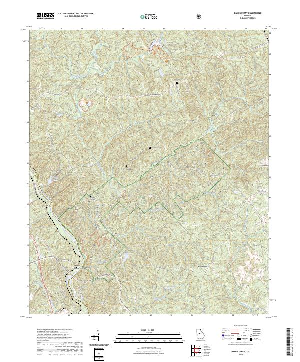 US Topo 7.5-minute map for Dames Ferry GA