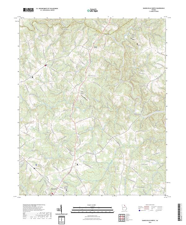 US Topo 7.5-minute map for Danielsville North GA