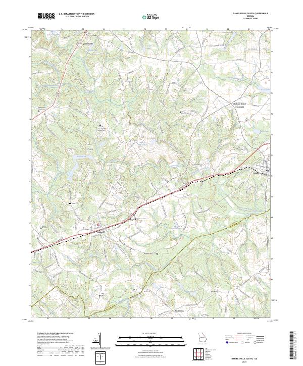 US Topo 7.5-minute map for Danielsville South GA