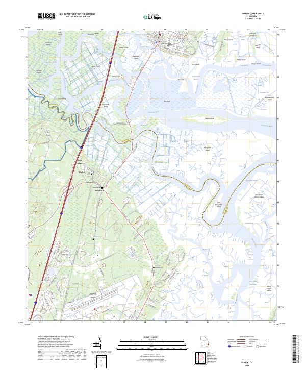 US Topo 7.5-minute map for Darien GA