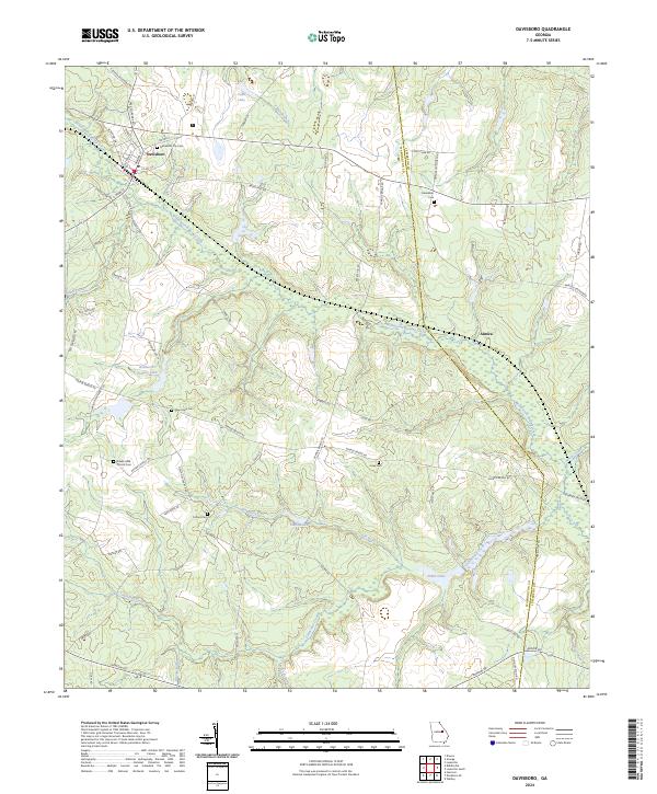 US Topo 7.5-minute map for Davisboro GA