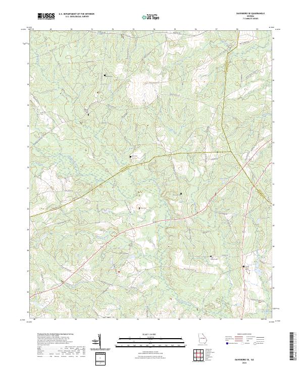 US Topo 7.5-minute map for Davisboro SE GA