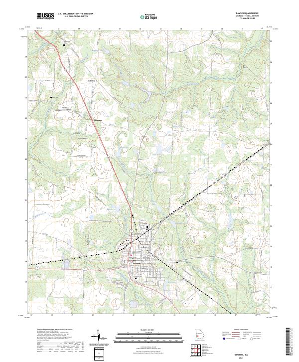 US Topo 7.5-minute map for Dawson GA