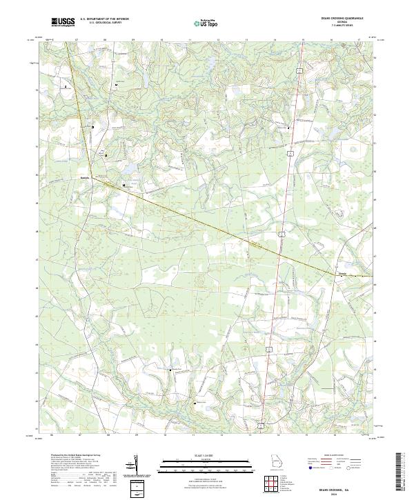 US Topo 7.5-minute map for Deans Crossing GA