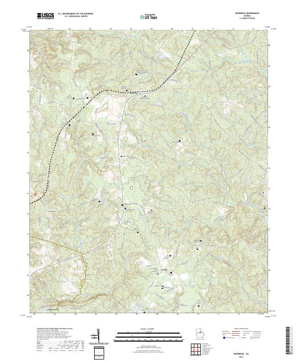 US Topo 7.5-minute map for Devereux GA