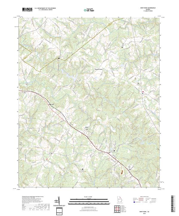 US Topo 7.5-minute map for Dewy Rose GA