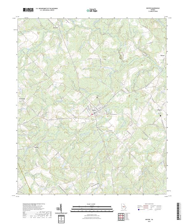 US Topo 7.5-minute map for Dexter GA