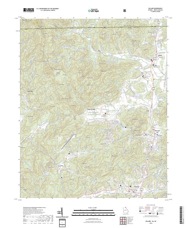 US Topo 7.5-minute map for Dillard GANC