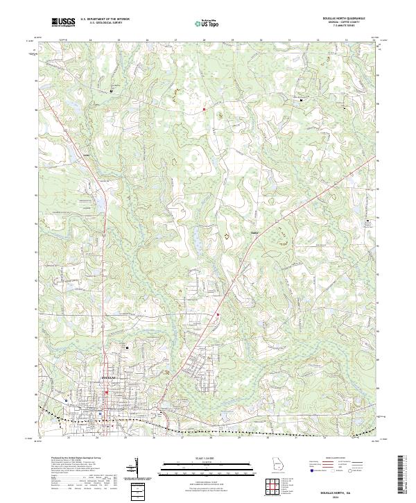 US Topo 7.5-minute map for Douglas North GA