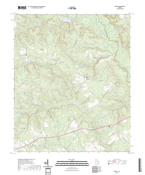 US Topo 7.5-minute map for Downs GA