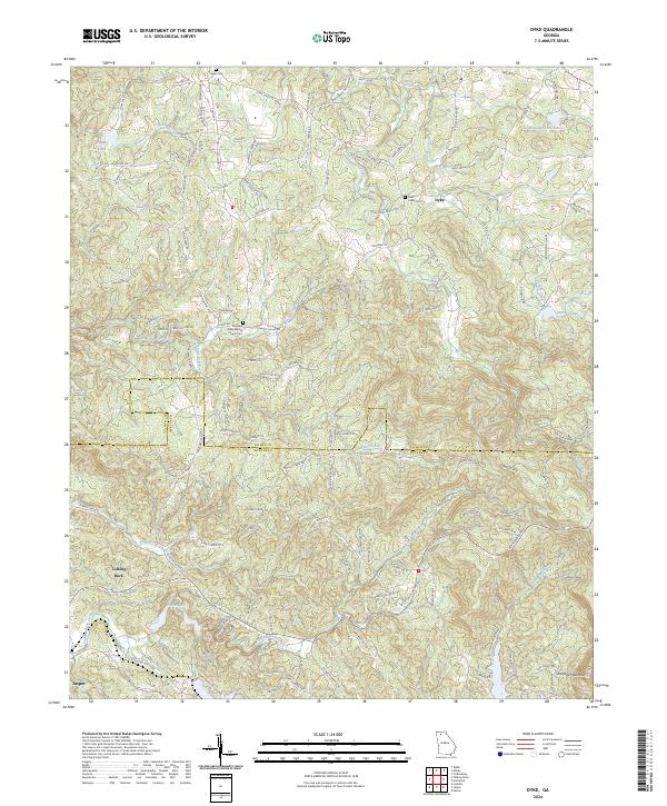 US Topo 7.5-minute map for Dyke GA