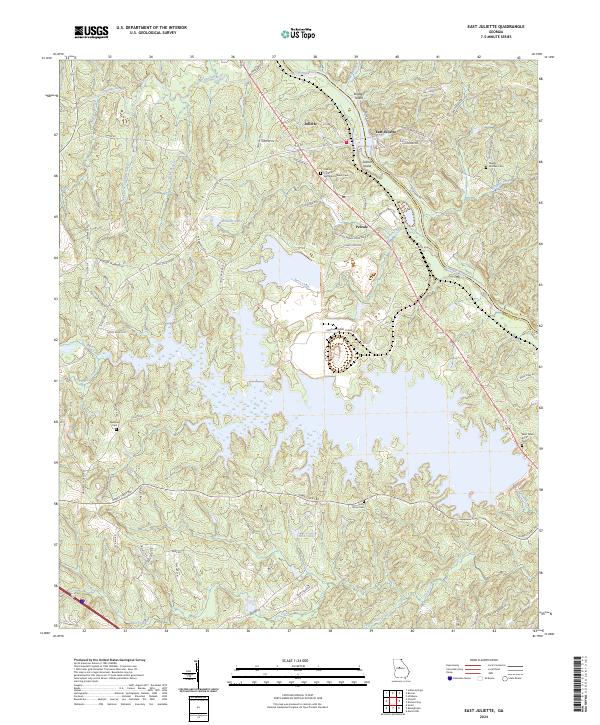 US Topo 7.5-minute map for East Juliette GA