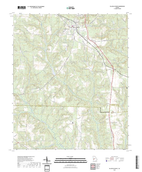 US Topo 7.5-minute map for Ellaville South GA