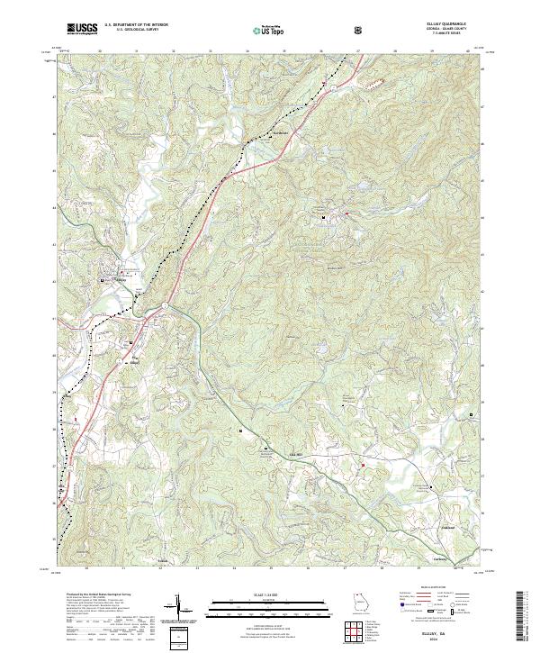 US Topo 7.5-minute map for Ellijay GA