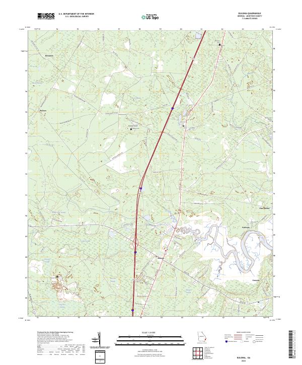 US Topo 7.5-minute map for Eulonia GA