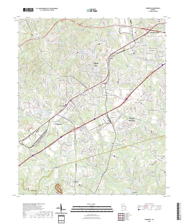 US Topo 7.5-minute map for Fairburn GA